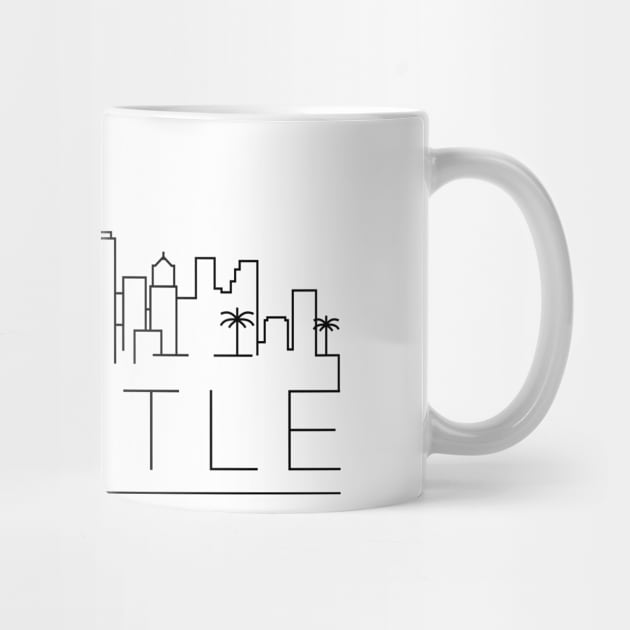 Seattle Minimal Skyline by kursatunsal